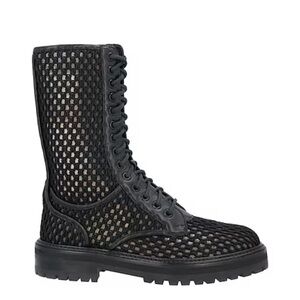 Jimmy Choo of London Black Leather and Mesh Cora calf length boots EU 39.5 US9.5